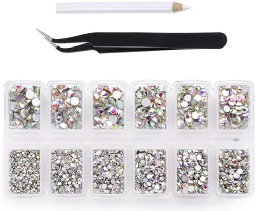 Zealer Flatback Strasssteine Runde Kristall Flache Rücken Edelsteine, 6 Mix Größen, 4200 Stück