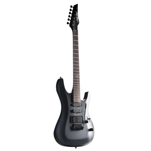 J & D 905 HSS Bat Mark Goth Black E-Gitarre - E-Gitarren-Set mit vielseitigem HSS-Tonabnehmersetup für kristallklare Sounds und satte Powerriffs. Ergonomisches Design und Vintage Vibrato für kreativen Ausdruck.
