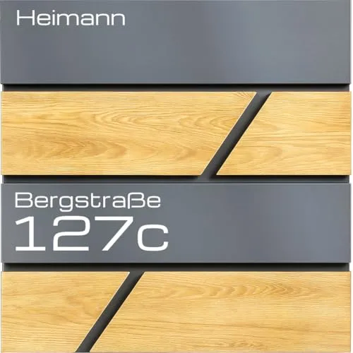 VERDA Briefkasten mit Holzoptik und Zeitungsfach von Verda