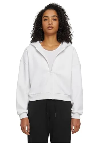 Urban Classics Damen Kapuzenpullover Ladies Cozy Short Zip Hoody - Trendiger kurzer Hoodie für Damen mit Reißverschluss, ideal für vielseitige Looks. Weiches Material sorgt für höchsten Komfort, perfekt kombinierbar mit High-Waist-Hosen.