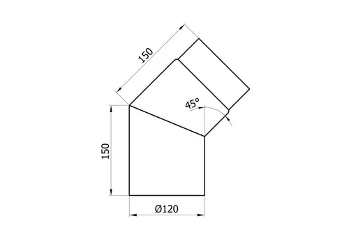 Rauchrohrbogen 120mm - 45° schwarz DN120 - Hochwertiger Rauchrohrbogen aus Stahlblech, ideal für den professionellen Einsatz. Temperaturbeständig bis 600°C, sorgt für eine zuverlässige Verbindung in Heizsystemen.