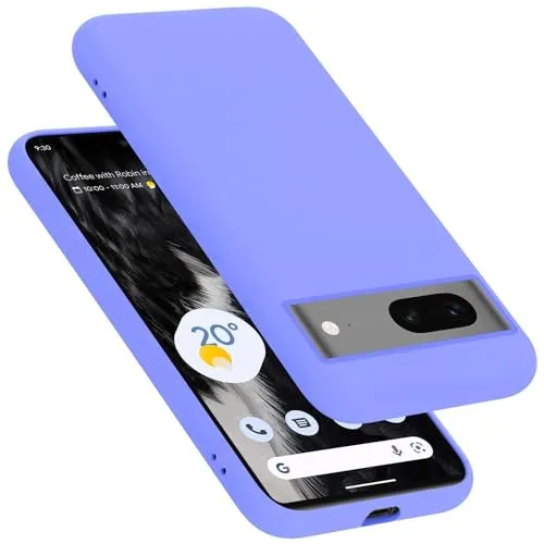 Cadorabo Hülle kompatibel mit Google Pixel 7 Hülle Silikon Handyhülle für Pixel 7 Case aus flüssigem Silikon- Kratzfeste und stoßfeste dünne TPU Schutzhülle - Liquid HELL LILA