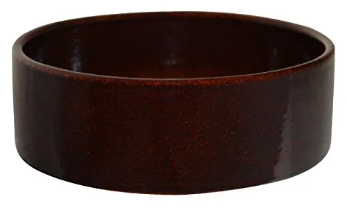 Futternapf Futterschale Futtertrog vollglasiert Ø:15 cm Höhe: 5cm Napf für Haustiere Hamster Kaninchen Hase Kleintiere Katze aus hochwertiger, robuster, dickwandiger Steinzeug Keramik braun 500 ml