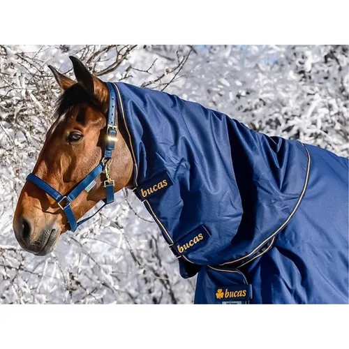 Bucas Irish Turnout Combi Neck Halsteil, Navy/Gold, Größe L von Bucas