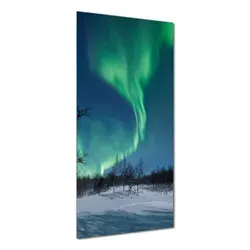 Wallario selbstklebende Duschrückwand 70 x 180 cm - Polarlicht Motiv in Hochglanz - Moderne Wandverkleidung mit selbstklebender Folie, kratzfester Oberfläche in Glasoptik. Pflegeleicht und für viele Untergründe geeignet, überdeckt Unebenheiten. Verwandeln Sie Ihr Badezimmer in eine stilvolle Oase.
