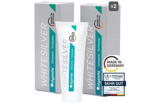 OnlySmile Zahnpasta mit Silber - Optimale tägliche Zahnreinigung für Kariesschutz, (2-St)