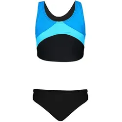 Aquarti Bustier-Bikini Aquarti Mädchen Sport Bikini Racerback Bustier & Bikinislip blau|schwarz 170