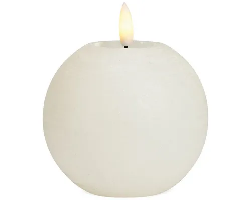 matches21 HOME & HOBBY LED-Kerze LED Kerze Kugeln 4er Set Echtwachs flackernd, 10x9, Weiß (4-tlg), Mit beweglicher Flamme & Timer für Adventskranz