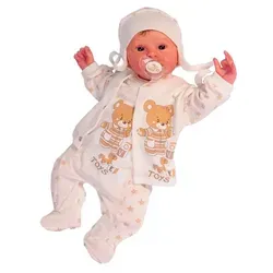 La Bortini Strampler Baby Anzug Stramplerhose Hemdchen Mütze Erstlingsanzug in Creme aus reiner Baumwolle, mit Sternen, 44 50 56 62 68 74 beige 68-74