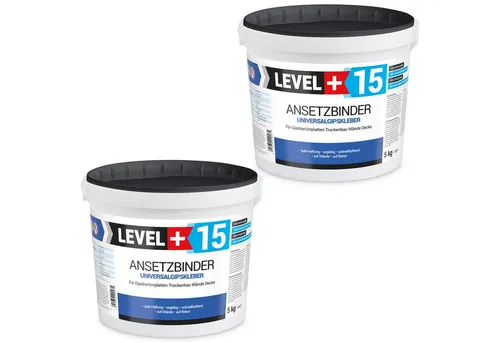 Level+ Spachtelmasse LEVEL+ Gipskleber Für Dekorplatten Ansetzbinder L+15 - 10KG