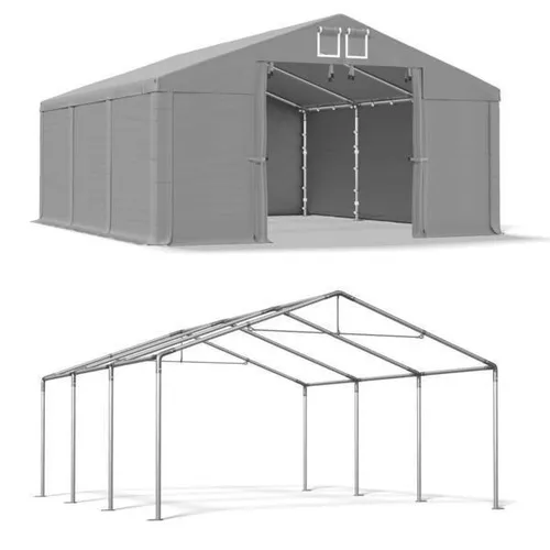 Produktbild Lagerzelt 4x6 PVC Zelthalle Weidezelt Zeltgarage Wasserdicht Zelt 6x4 Grau NEU S