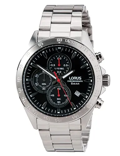 Lorus Herren Analog Quarz Uhr RM363GX9 - Armbanduhren für Herren mit robustem Edelstahl-Gehäuse, wasserdicht bis 50m und Luminous-Leuchtbeschichtung für optimale Ablesbarkeit im Dunkeln.