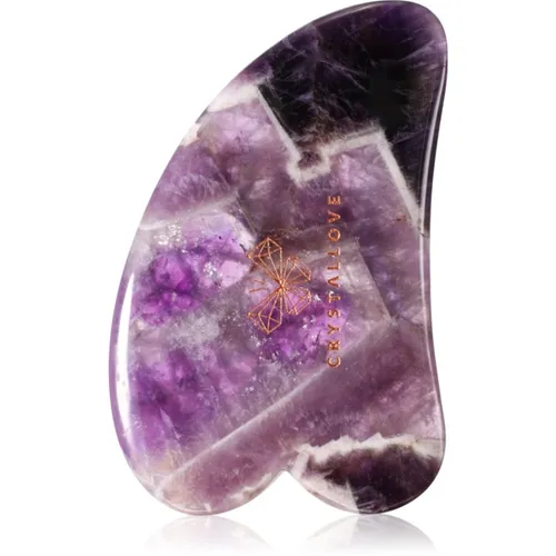 CRYSTALLOVE Amethyst Gua Sha Gesichtsmassageplatte - Sonstige Massagegeräte: Gua Sha-Platte aus Amethyst für entspannende Gesichtsbehandlungen, fördert Lymphdrainage und verbessert die Hautstruktur.