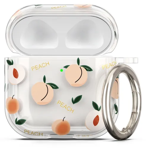 kwmobile Hülle kompatibel mit Apple Airpods 4 Case - Weiche TPU Schutzhülle - Cover in Altrosa Transparent Pfirsiche