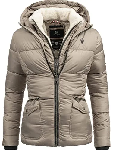 Navahoo Damen Winterjacke Steppjacke Megan Taupe Gr. XXL