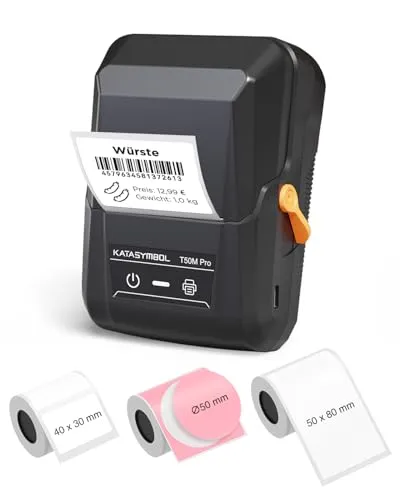 SUPVAN T50M Pro Etikettendrucker Bluetooth mit 3 Etikettenrollen