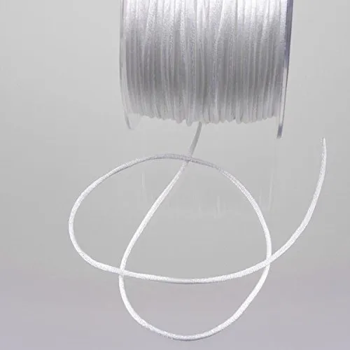 Deko AS GmbH Seidenkordel weiß - 2 mm Breite auf 100 m Rolle - 29031 800-R 002