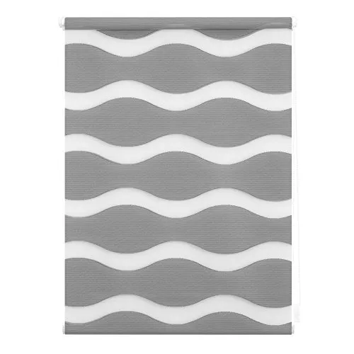 Lichtblick Rollo Welle, Klemmfix, grau, 110 x 150cm - Seitenzug- & Springrollos mit modernem Wellendesign, stufenlos höhenverstellbar und ohne Bohren montierbar - ideal für stilvolle Fensterdekoration.
