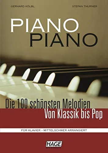 Piano Piano mittelschwer für Klavier - Fachbuch für Klavierliebhaber - Fachbuch Geisteswissenschaften, ideal für fortgeschrittene Pianisten, die ihre Technik und Ausdruckskraft verbessern möchten.