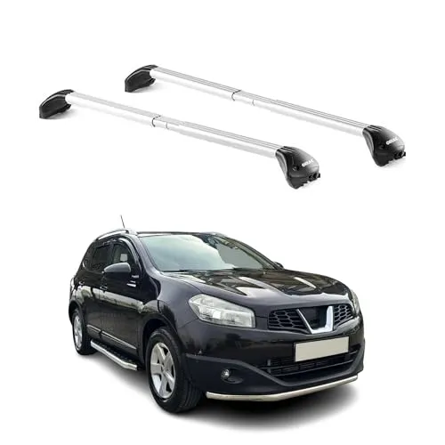 OMAC Dachträger Grundträger für Nissan Qashqai J10 2007-2014 - Dachgepäckträger aus leichtem, wasserdichtem Aluminium mit aerodynamischem Design. Ideal für Fahrrad- und Skiträger, abnehmbar und einfach zu installieren.
