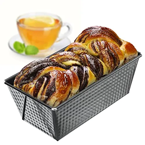 KADAX Rechteckige Backform, Kastenform aus Blech, Königskuchenform mit Antihaftschicht, Brotbackform, Kuchenform, Backform, eckige Brotform (Schwarz, 31 x 15,5 cm)