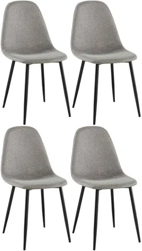 furnicato Esszimmerstuhl Napier 4er Set – hellgrau, 88x44x51 cm