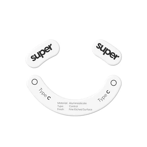Superglide Glas-Maus-Skates für Razer DeathAdder v3 Pro (Typ C, Weiß)