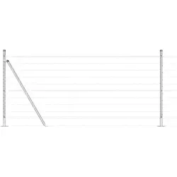 vidaXL Zaun mit Pfosten Silber 1 x 25 m Stahl - Gartenzäune aus hochwertigem Stahl, wetterfest und rostbeständig für langlebigen Schutz und moderne Optik in jedem Außenbereich.