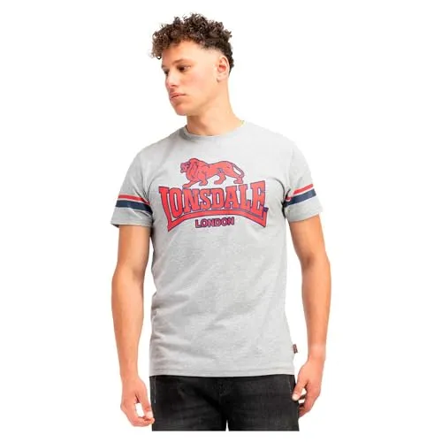 Lonsdale Herren T-Shirt METHLEY - Modisches T-Shirt für Herren mit kontrastreichem Druck und leicht erhabener Logo-Kontur. Ideal für einen stylishen Look im Alltag.