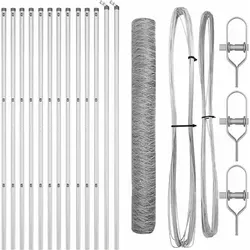 vidaXL Zaun mit Pfosten Silber 1.4 x 25 m - Gartenzäune aus PVC-beschichtetem Stahl, wetter- und rostbeständig. Ideal für die sichere Abgrenzung deines Gartens oder für Haustiere, einfach zu montieren und wartungsfrei.