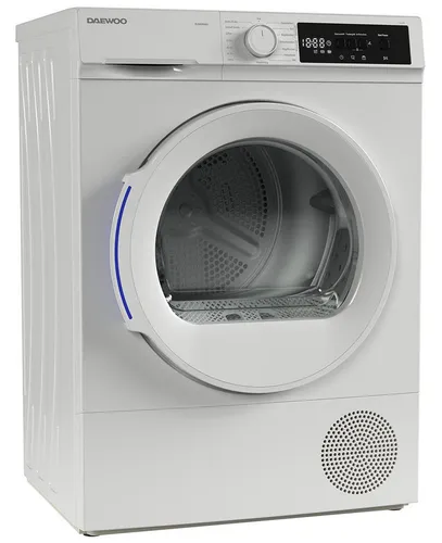 Daewoo Wärmepumpentrockner TD-BR0GP0WE0-DE, DrumLight, BabyCare, Knitterschutz, Startzeitauswahl
