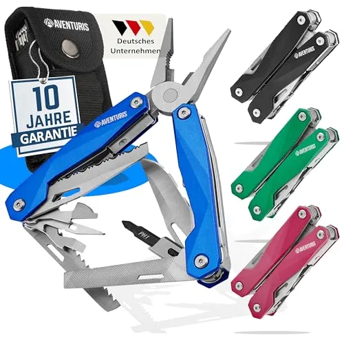 AVENTURIS® Multitool - 21 Funktionen für Abenteuer - Multitools: Vielseitiges Multifunktionswerkzeug mit 21 Funktionen, ideal für Outdoor-Aktivitäten und als Geschenk für Männer. Hochwertige Verarbeitung aus Edelstahl für lange Lebensdauer und Sicherheit.