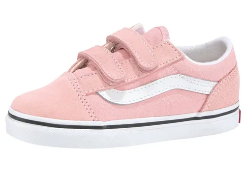 Vans Old Skool Sneaker mit Klettverschluss für Kleinkinder in Rosa 26,5 EU - Sneaker für Kleinkinder, mit praktischem Klettverschluss für einfaches An- und Ausziehen und atmungsaktivem Obermaterial aus Leder und Textil.