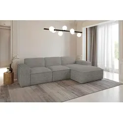 Kaiser Möbel Ecksofa Siena L-Form, Grau, Rechts - Ecksofa Siena – stilvoll und bequem in L-Form, ideal für moderne Wohnzimmer. Hochelastischer Schaumstoff und Wellenfedern sorgen für optimalen Komfort und Langlebigkeit.