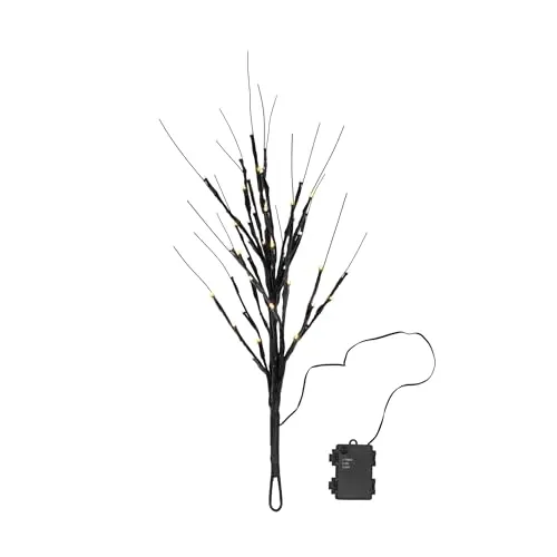 Spetebo LED Lichterzweig 60 cm für Außen und Innen Batterie betrieben - 54 LED - Deko Baum warm weiß beleuchtet mit Timer - Weihnachten Advent Winter Deko Beleuchtung für Garten