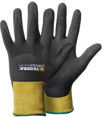 Tegera 8801 Hitzeschutzhandschuhe - Geschmeidiger Arbeitshandschuh - Nitrilschaum-Beschichtung - Kategorie II - Präzisionsarbeit, (Größe 10, 1 Paar)