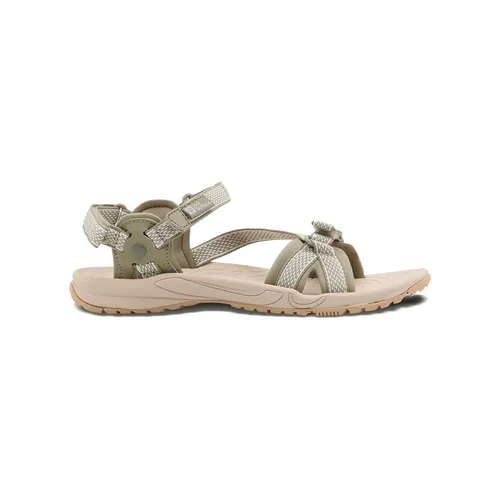 Jack Wolfskin Lakewood Ride Sandal W, Gr. 42, grau - Wanderschuhe für Damen mit Klettverschluss, ideal für Touren über Stock und Stein. Die EVA-Sohle sorgt für Dämpfung und Bequemlichkeit beim Gehen.