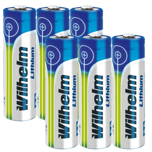 Wilhelm Lithium AA Mignon Batterien LR6 1,5V Lithiumbatterie 6 x
