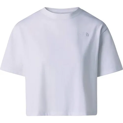 The North Face Damen Evolution Simple Dome Crop T-Shirt Größe S - Weiß - Hautfreundliches T-Shirt aus weicher Baumwolle, ideal für entspannte Aktivitäten und den täglichen Gebrauch.