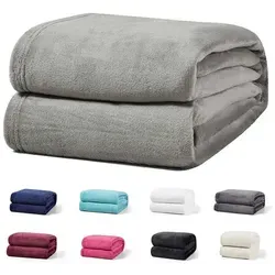 Wohndecke Luxury Kuscheldecke, 150x200 cm, 220x240 cm, 230x270 cm, Buymax, super weiche Fleece-Tagesdecke, Sofadecke grau 230 cm x 270 cm