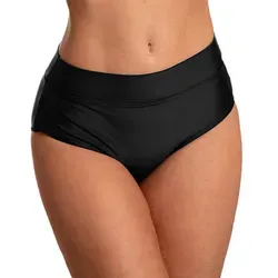 Aquarti Bikini-Hose Unterteil High Waist mit Umschlagbund