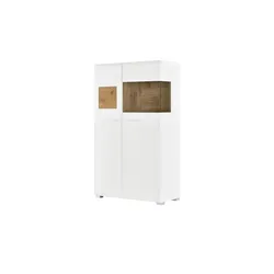 Standvitrine ¦ weiß ¦ Maße (cm): B: 80 H: 139 T: 37.0
