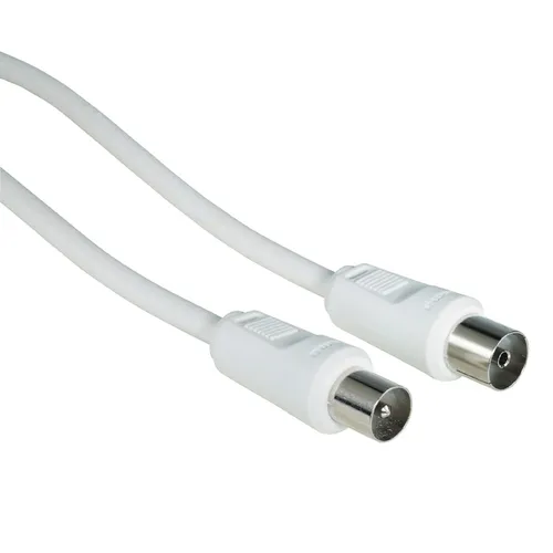 Hama 1,5m Antennen-Kabel Weiß Koaxial-Kabel Koax-Kabel für HD TV LED LCD DVB-C