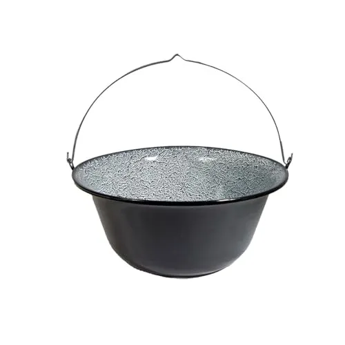 Ungarischer Gulaschkessel Suppentopf Emaille Hordentopf Feuertopf 14 Liter für 12-15 Personen