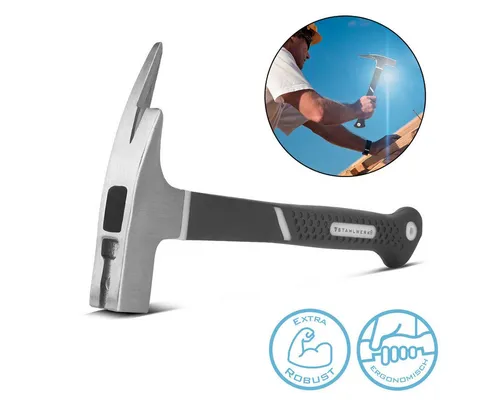 STAHLWERK Vorschlaghammer Latthammer aus geschmiedetem Carbon-Stahl robuster Klauenhammer mit (Set, 1-St., Einzelgerät), Griff aus rutschsicherem Fiberglas