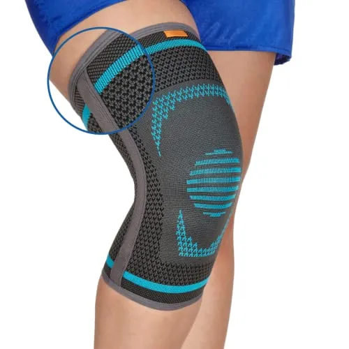 MEDOSAN Kniebandage M mit Stabilisatoren - Medizinische Verbrauchsmaterialien für Knie, atmungsaktive Bandage mit seitlichen Stabilisatoren für optimale Unterstützung beim Sport und Alltag.