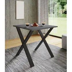 VCM Premium Holz Esstisch Xona X - 76 x 80 x 50 cm - Stabiler Küchentisch mit hochwertigem Fußgestell und pflegeleichter Holzstruktur-Nachbildung. Ideal für zeitloses Essen und gesellige Runden.