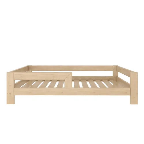 Need Sleep Kinderbett 90x160 cm aus Massivholz – niedriges Montessori Bett mit Rausfallschutz, natur