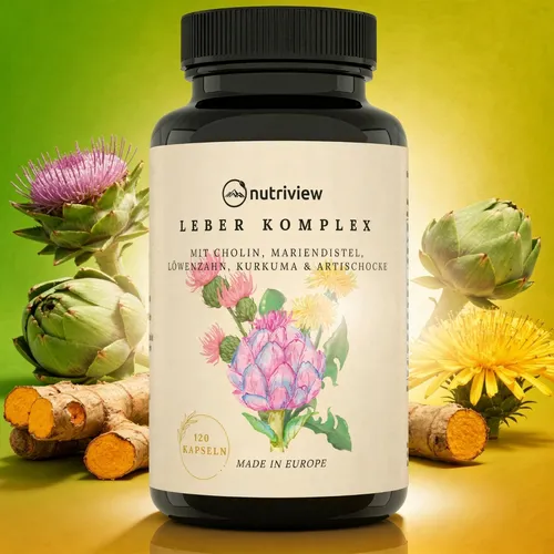 Leber Komplex Mariendistel Artischocke Löwenzahn Enzian Kurkuma Cholin Vegan ❤️☘