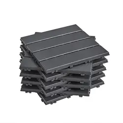 SoBuy Terrassendielen SDA14/15 - Hochwertige Balkonfliesen in Grau - Robuste Terrassenfliesen aus PP, ideal für Balkon und Terrasse. Mit einer Stärke von 20 mm und einfacher Klickmontage bieten sie eine langlebige und attraktive Bodenlösung.